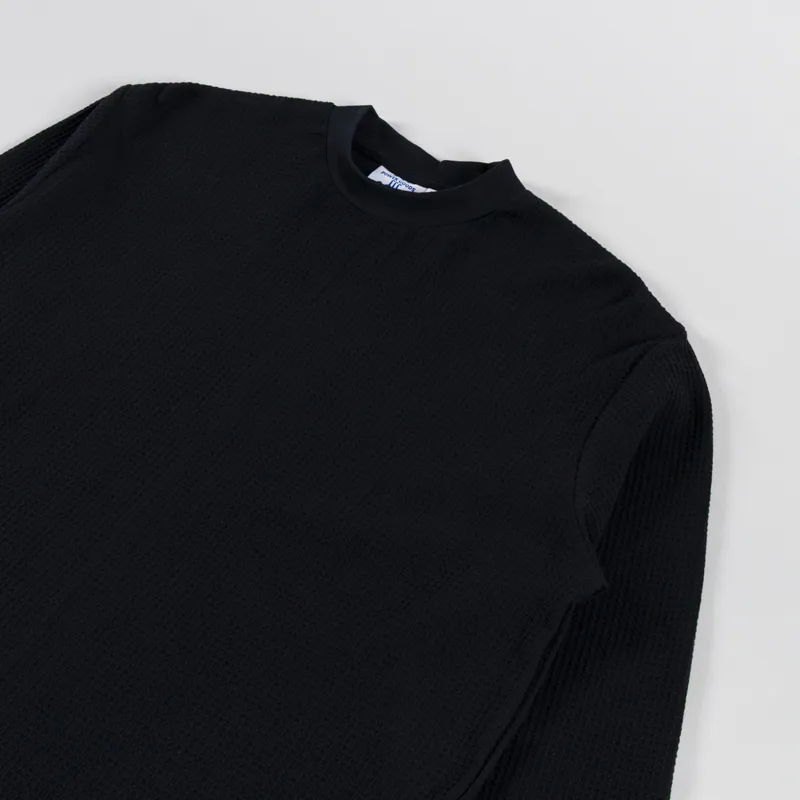 Power Goods Thermal Waffle Long Sleeve T Shirt Black-2