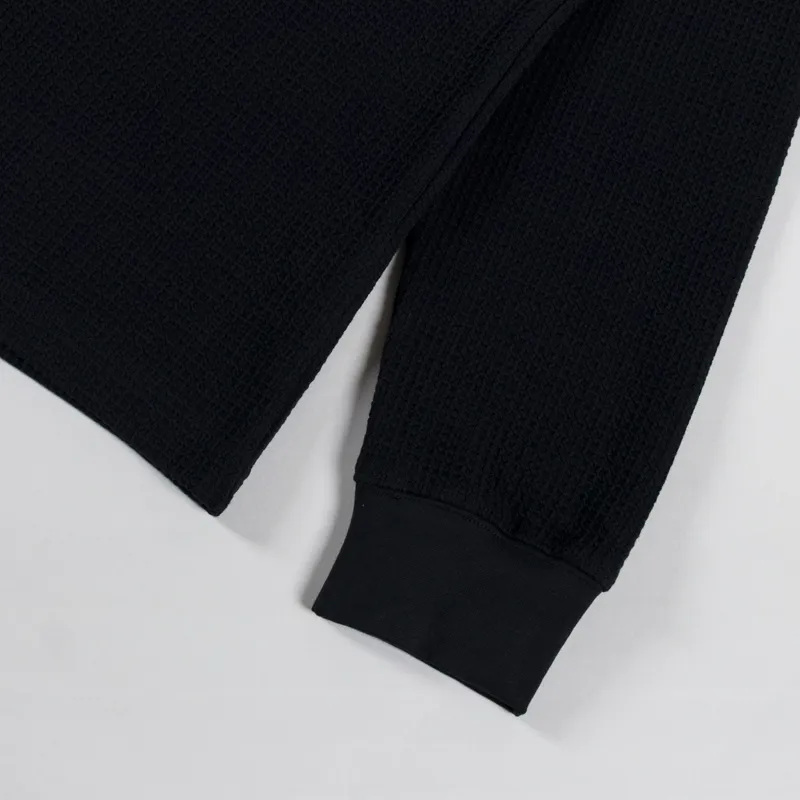 Power Goods Thermal Waffle Long Sleeve T Shirt Black-5