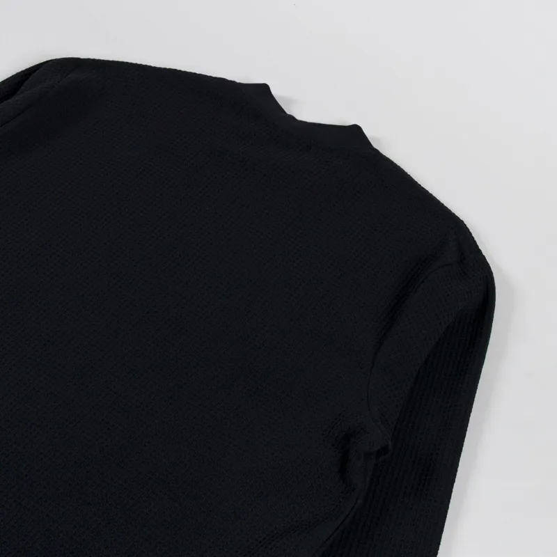 Power Goods Thermal Waffle Long Sleeve T Shirt Black-3