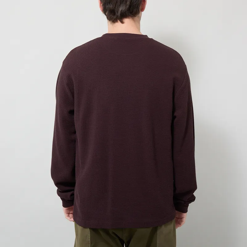 Power Goods Thermal Waffle Long Sleeve T Shirt Coffee-2