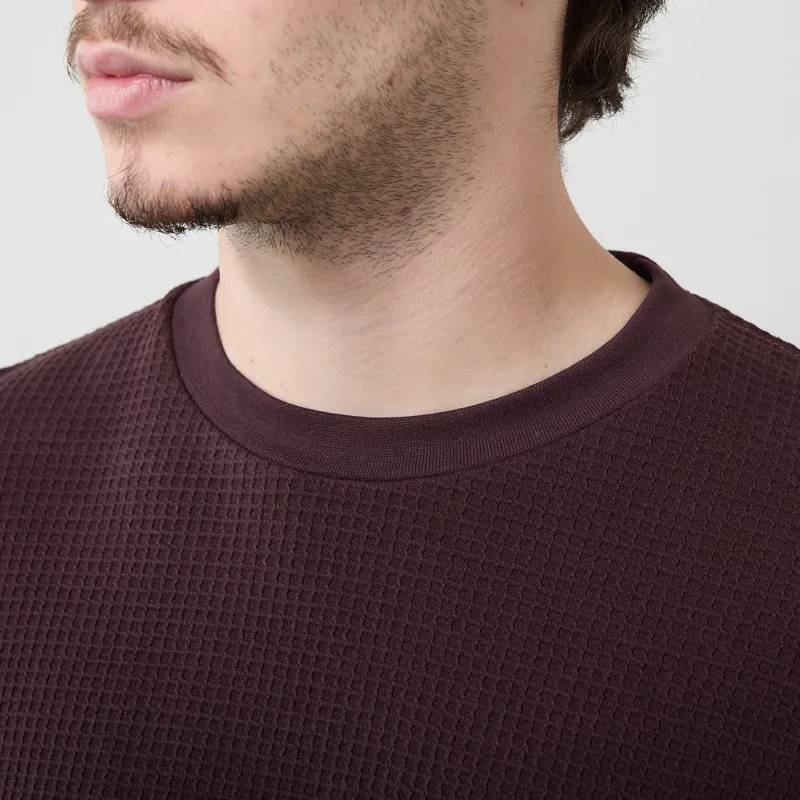 Power Goods Thermal Waffle Long Sleeve T Shirt Coffee-3