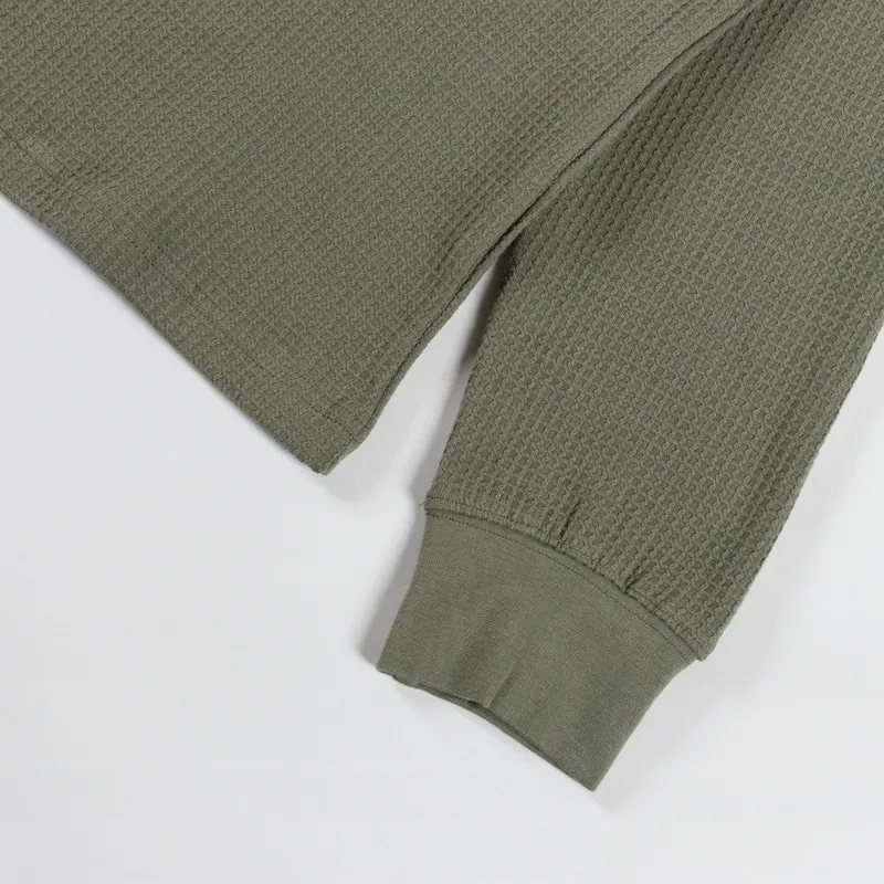 Power Goods Thermal Waffle Long Sleeve T Shirt Olive-7