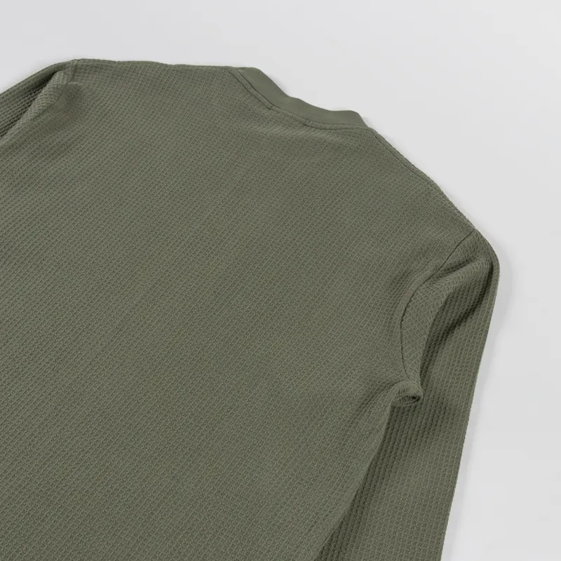 Power Goods Thermal Waffle Long Sleeve T Shirt Olive-3