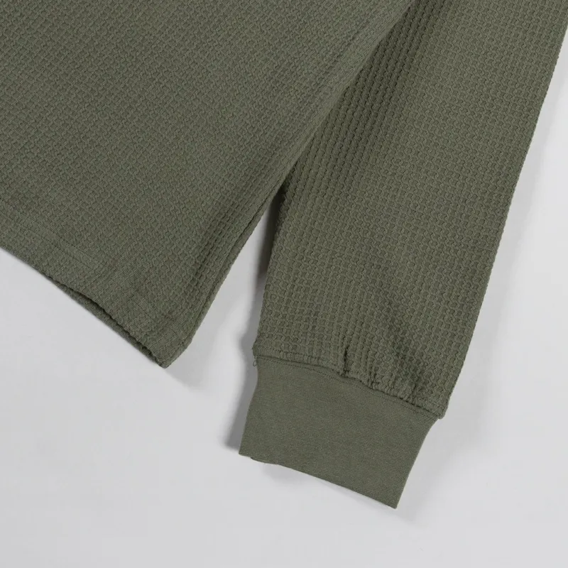 Power Goods Thermal Waffle Long Sleeve T Shirt Olive-6