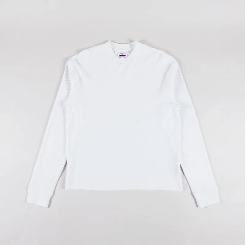 Power Goods Mens Thermal Waffle Long Sleeve T Shirt White