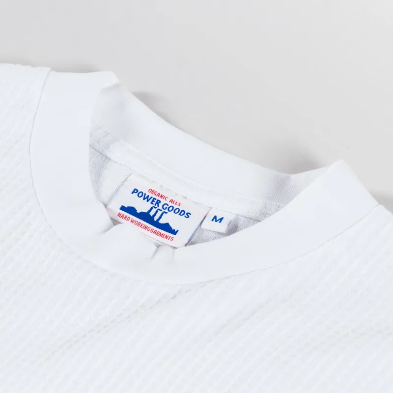 Power Goods Thermal Waffle Long Sleeve T Shirt White-4