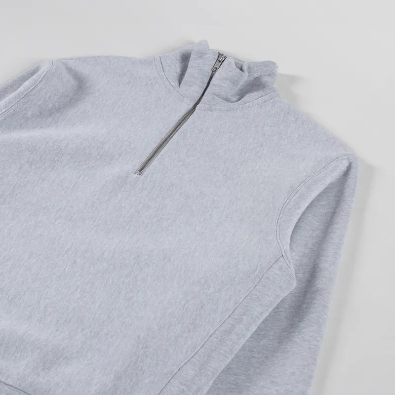 Power Goods Super Weight Quarter Zip Heather Grey-2