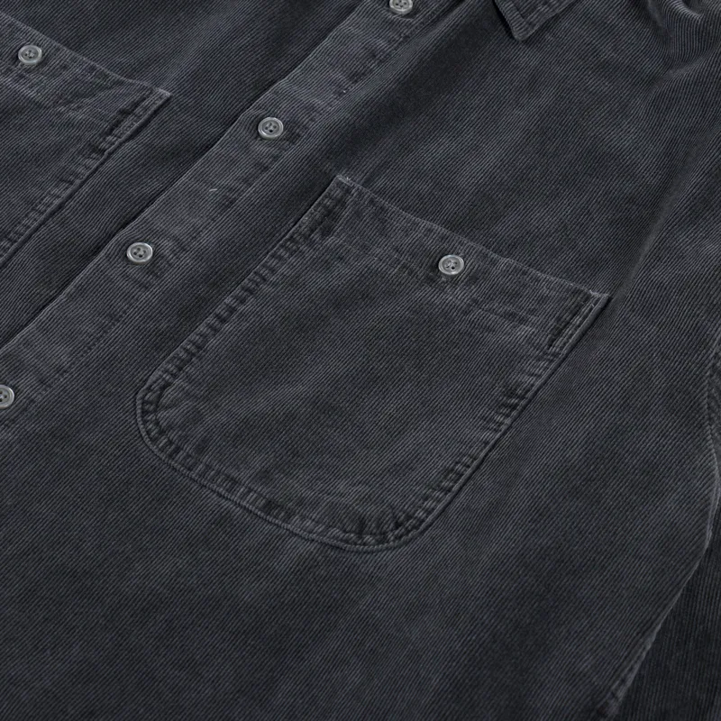 Kappy Design Pigment Corduroy Shirt Dark Grey-5