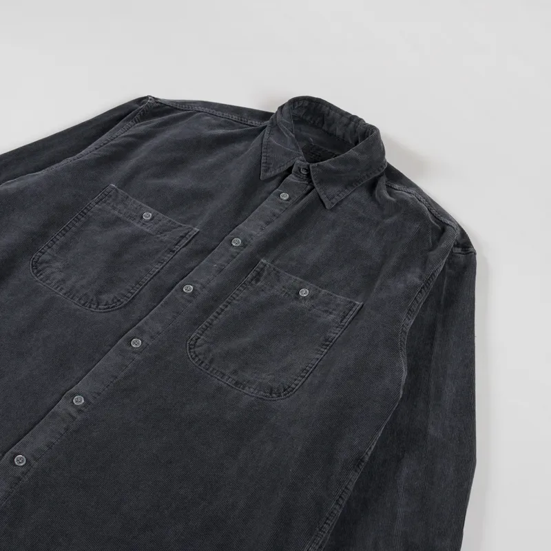 Kappy Design Pigment Corduroy Shirt Dark Grey-2