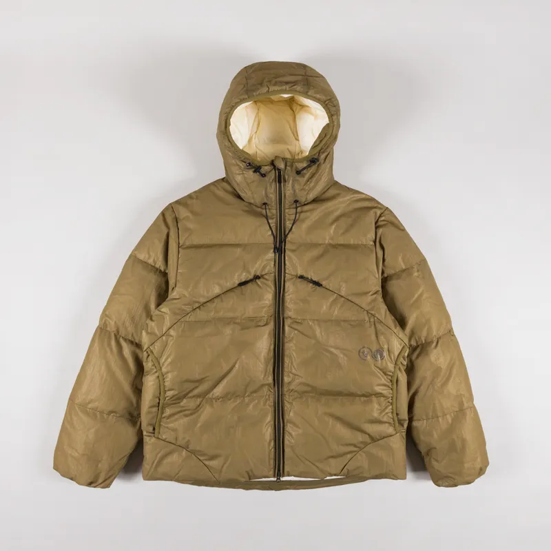 Purple Mountain Observatory Shield Puffer Jacket Barnacle Mesh Khaki