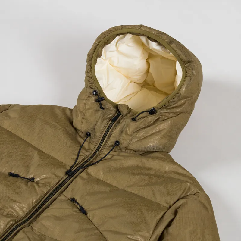 Purple Mountain Observatory Shield Puffer Jacket Barnacle Mesh Khaki-3