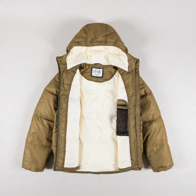 Purple Mountain Observatory Shield Puffer Jacket Barnacle Mesh Khaki-1