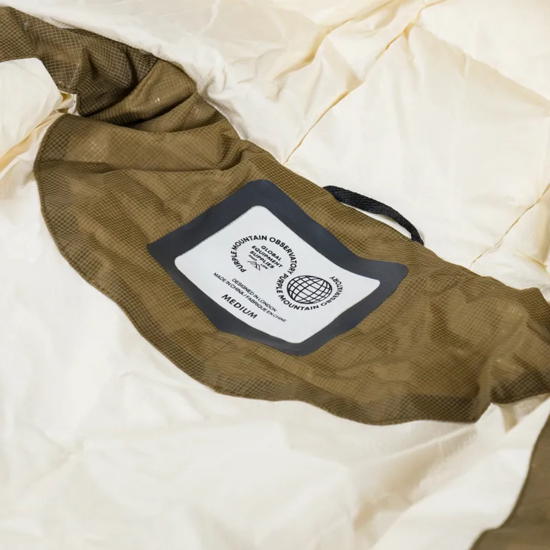 Purple Mountain Observatory Shield Puffer Jacket Barnacle Mesh Khaki-11