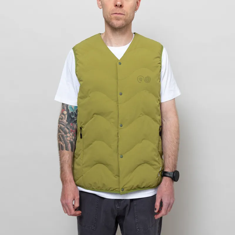 Purple Mountain Observatory Waves Quilted Vest Olive