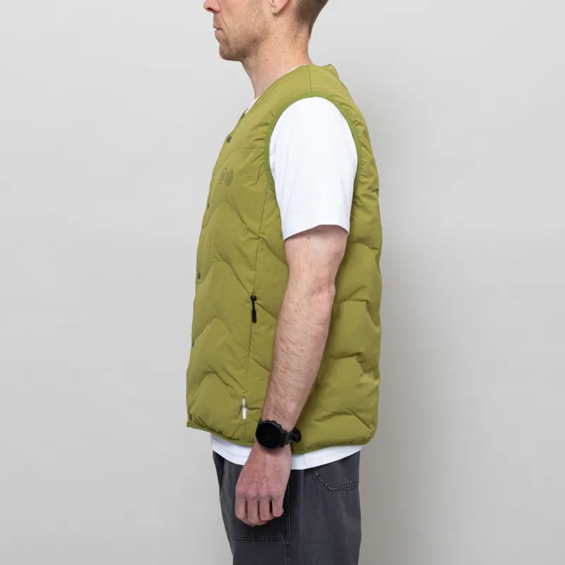 Purple Mountain Observatory Waves Quilted Vest Olive-2