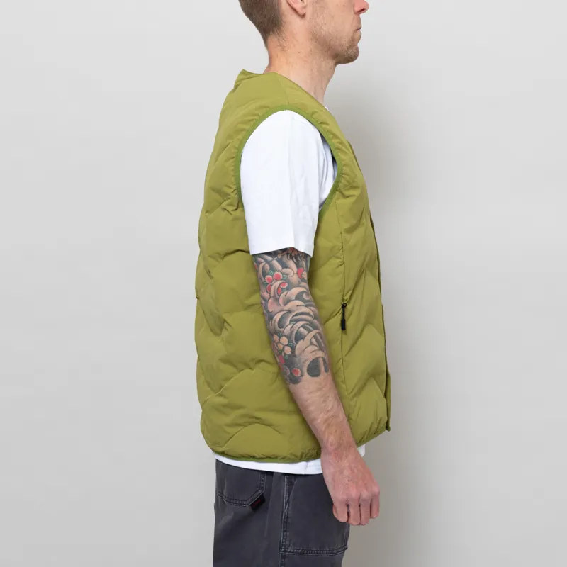 Purple Mountain Observatory Waves Quilted Vest Olive-4