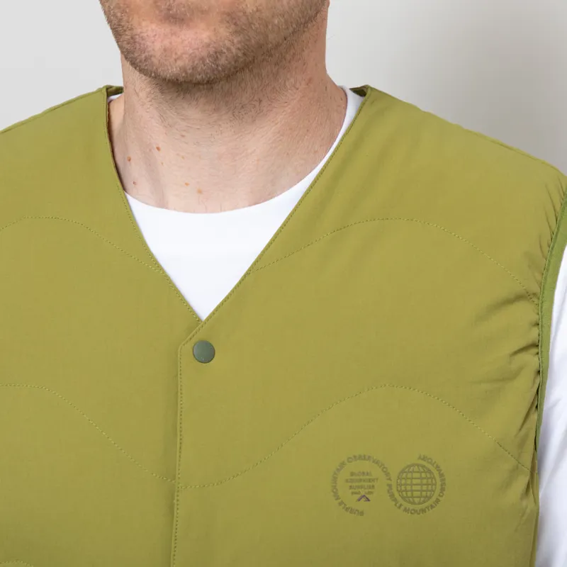 Purple Mountain Observatory Waves Quilted Vest Olive-5