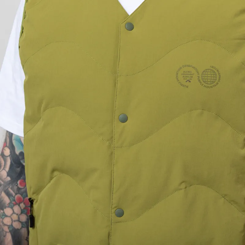 Purple Mountain Observatory Waves Quilted Vest Olive-6