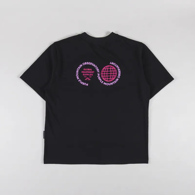 Purple Mountain Observatory Globe Logo T Shirt Black