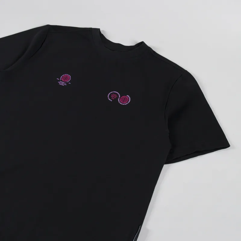 Purple Mountain Observatory Globe Logo T Shirt Black-3