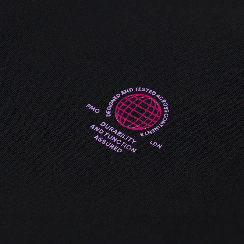 Purple Mountain Observatory Globe Logo T Shirt Black-5