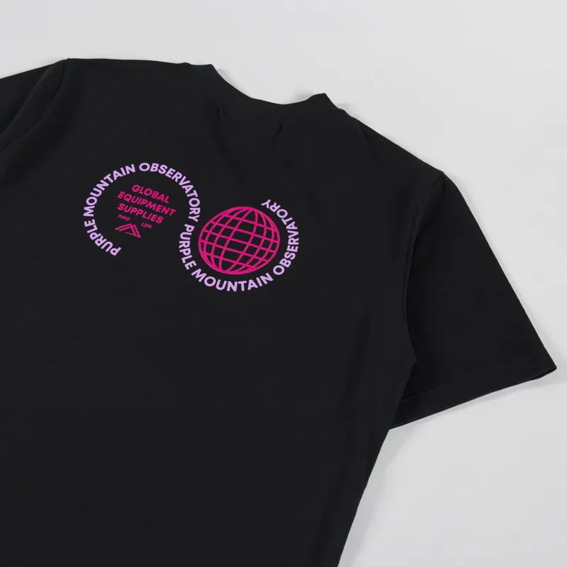Purple Mountain Observatory Globe Logo T Shirt Black-2