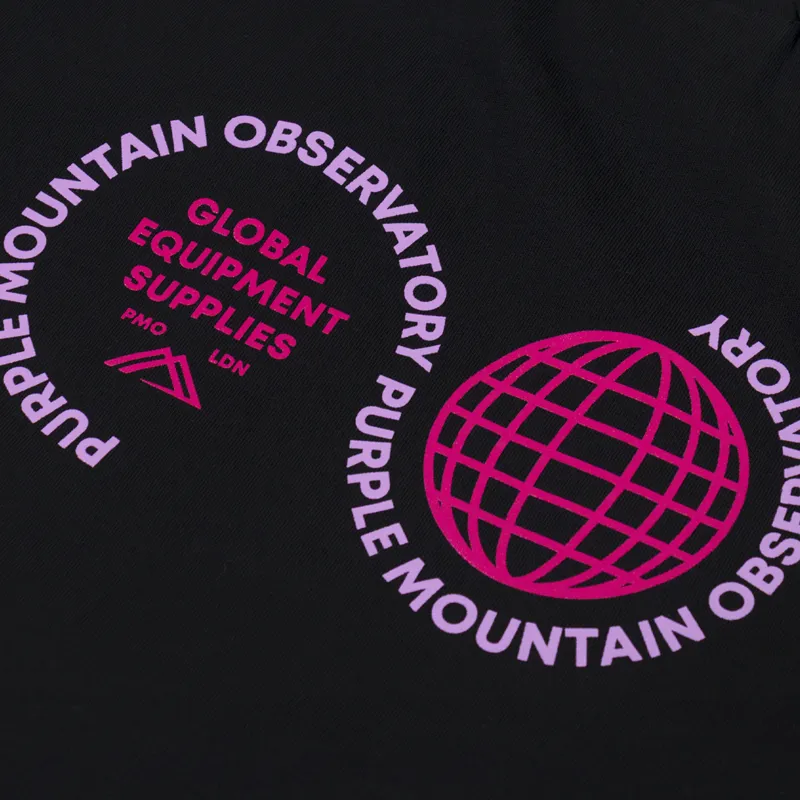 Purple Mountain Observatory Globe Logo T Shirt Black-6