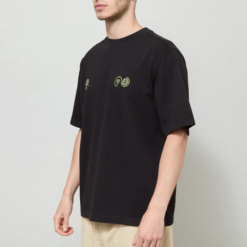 Purple Mountain Observatory Globe Logo T Shirt Black Green-1