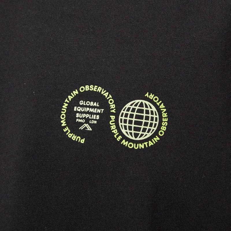 Purple Mountain Observatory Globe Logo T Shirt Black Green-6