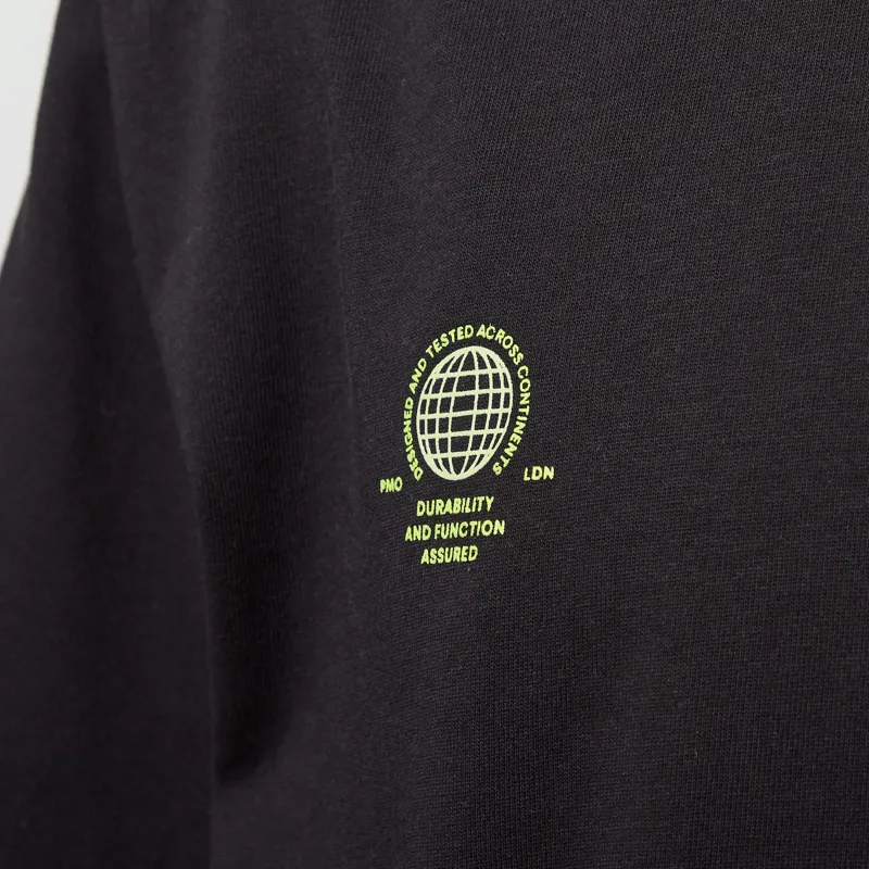 Purple Mountain Observatory Globe Logo T Shirt Black Green-5