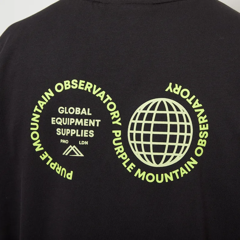 Purple Mountain Observatory Globe Logo T Shirt Black Green-4