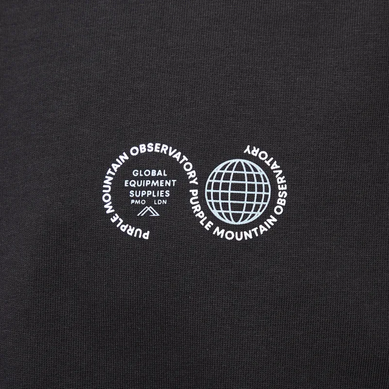 Purple Mountain Observatory Globe Logo T Shirt Black White-6