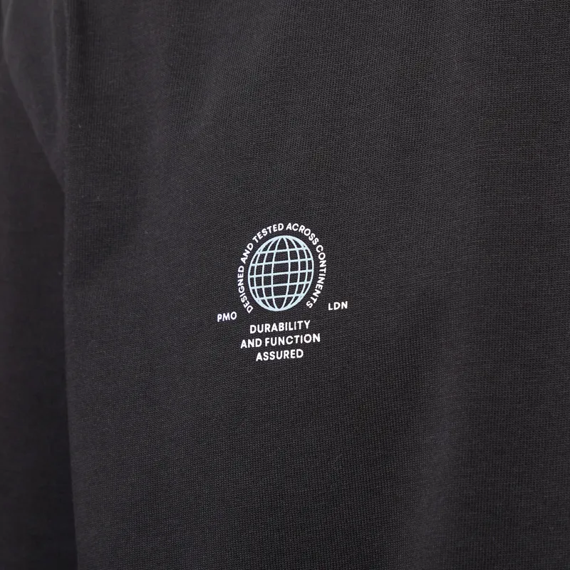 Purple Mountain Observatory Globe Logo T Shirt Black White-5