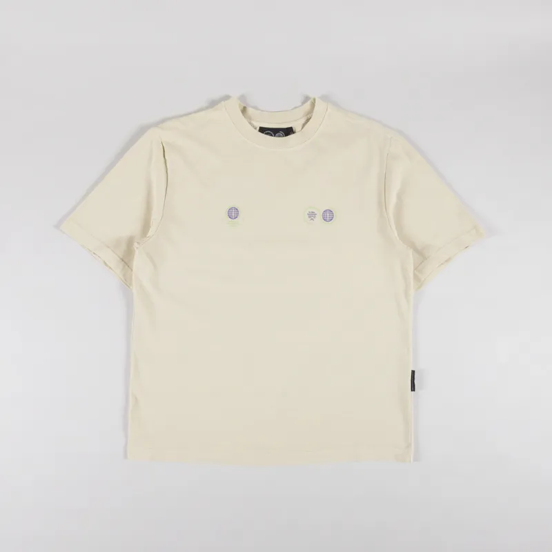 Purple Mountain Observatory Globe Logo T Shirt Cream-1