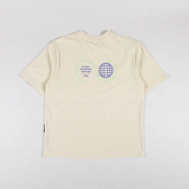 Purple Mountain Observatory Globe Logo T Shirt Cream