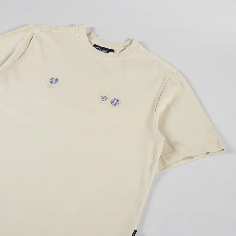 Purple Mountain Observatory Globe Logo T Shirt Cream-3