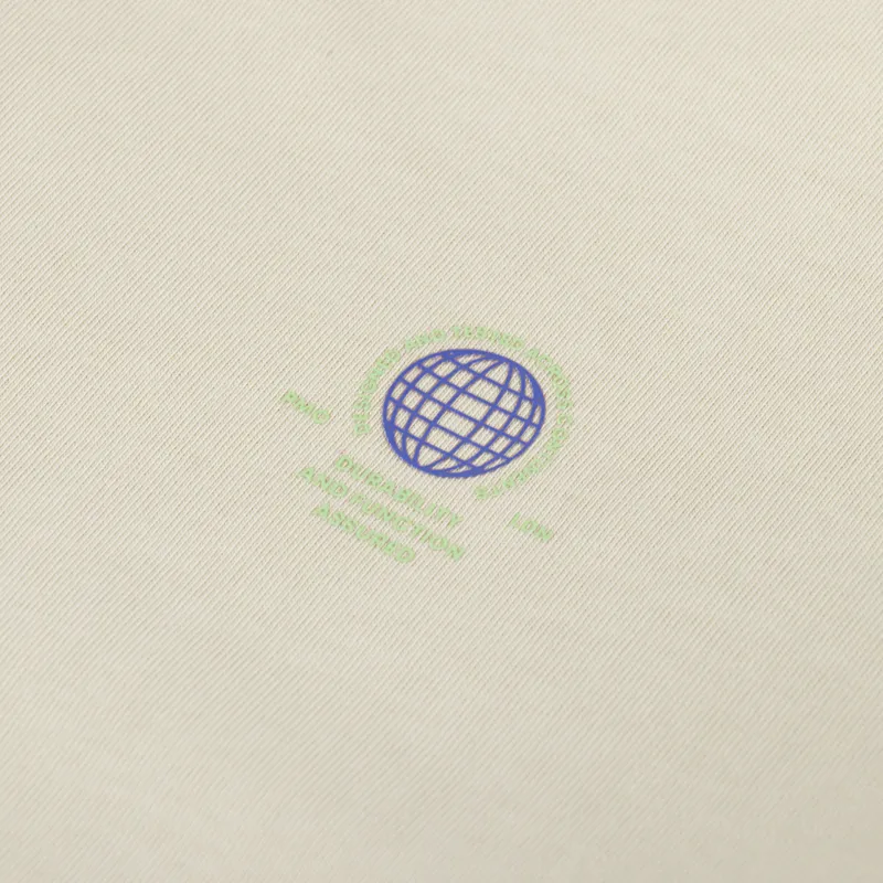 Purple Mountain Observatory Globe Logo T Shirt Cream-5
