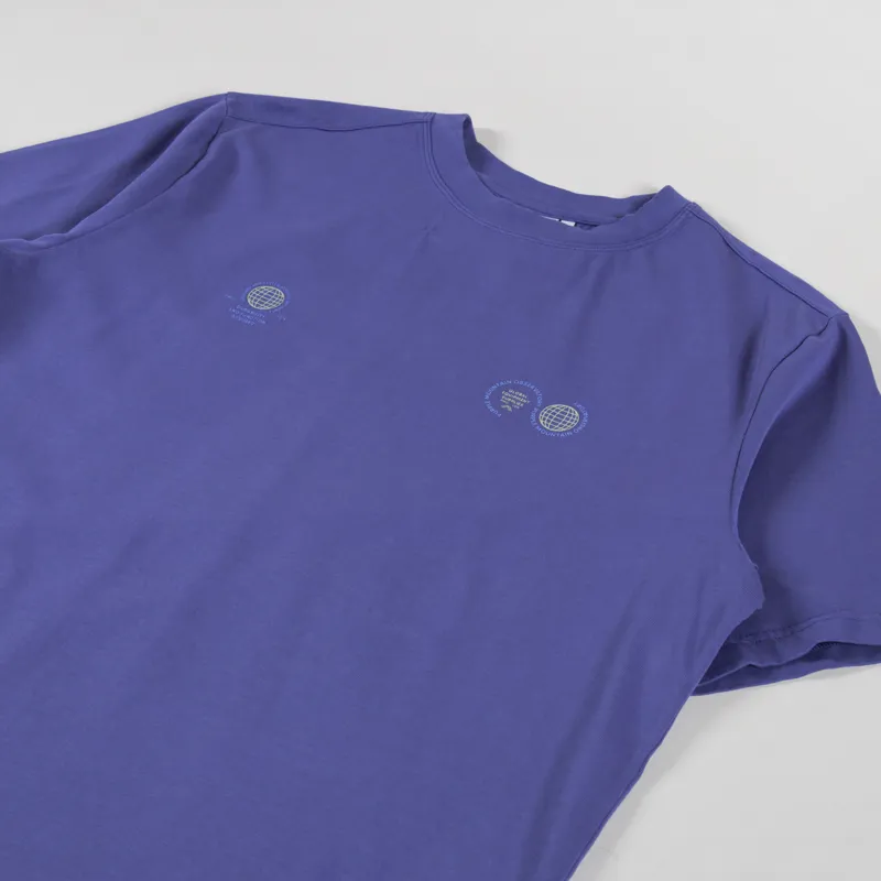 Purple Mountain Observatory Globe Logo T Shirt Indigo-3