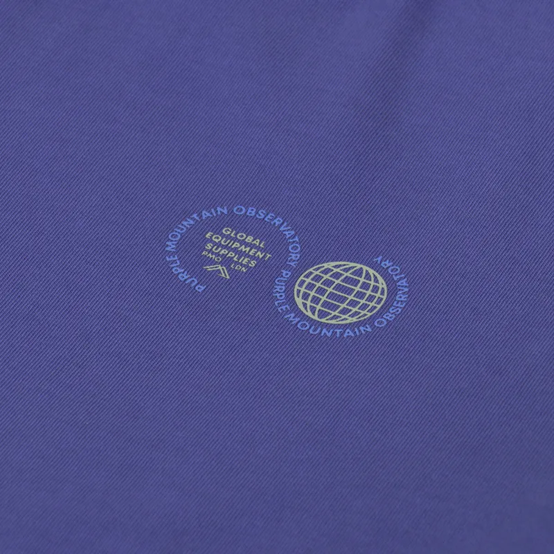 Purple Mountain Observatory Globe Logo T Shirt Indigo-6