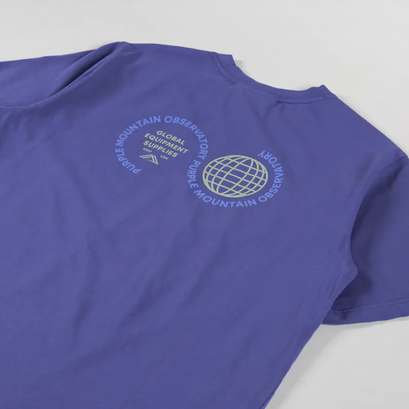 Purple Mountain Observatory Globe Logo T Shirt Indigo-2