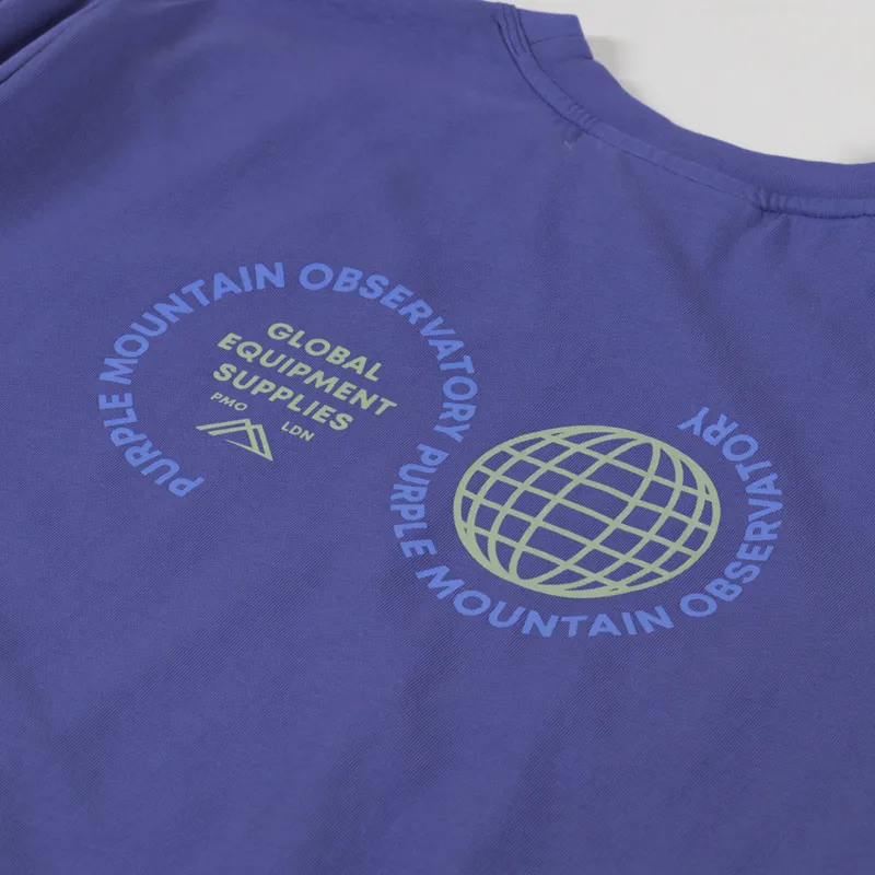 Purple Mountain Observatory Globe Logo T Shirt Indigo-4