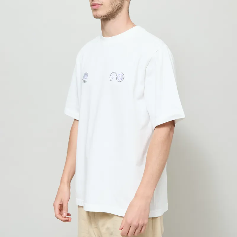 Purple Mountain Observatory Globe Logo T Shirt White Purple-1