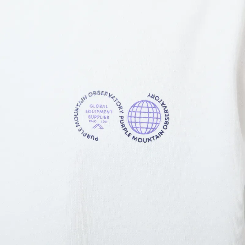 Purple Mountain Observatory Globe Logo T Shirt White Purple-6