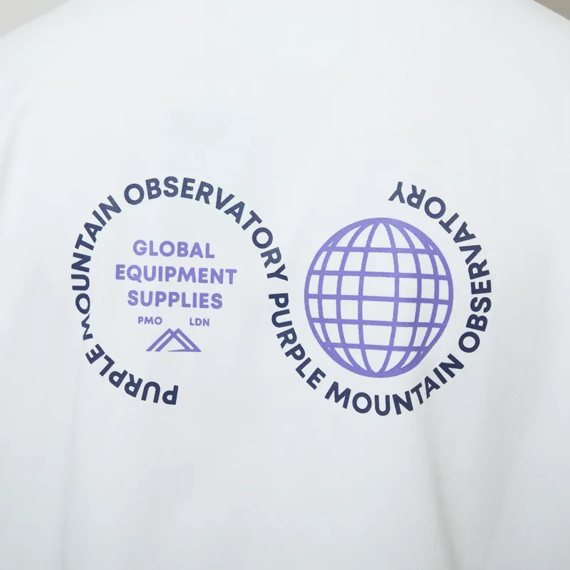 Purple Mountain Observatory Globe Logo T Shirt White Purple-4
