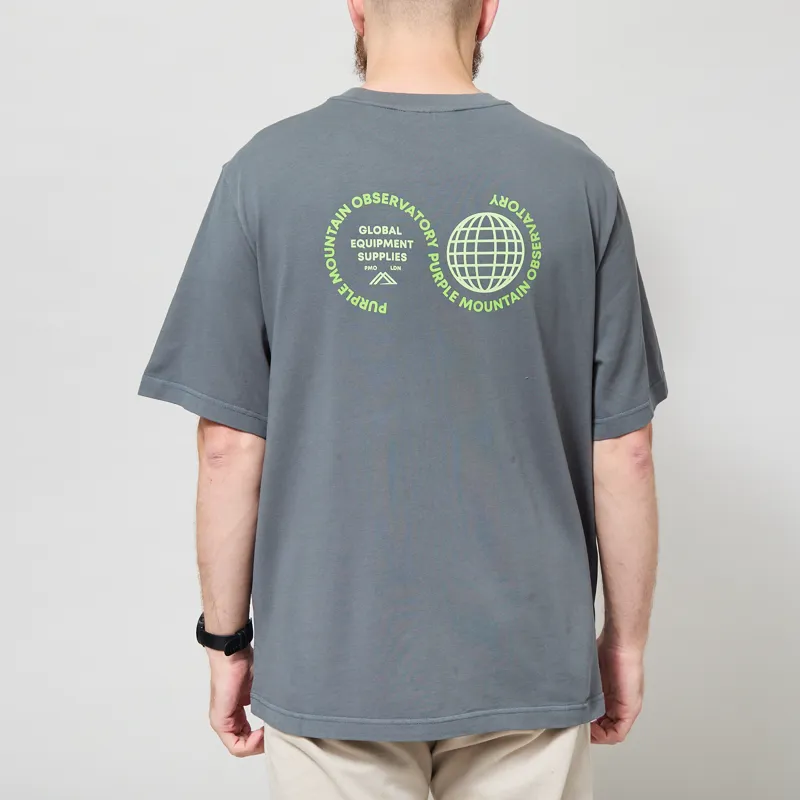 Purple Mountain Observatory Globe T Shirt Storm Grey