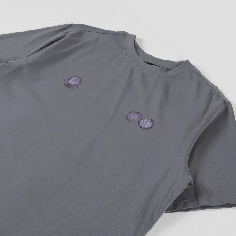 Purple Mountain Observatory Globe Logo T Shirt Grey-3