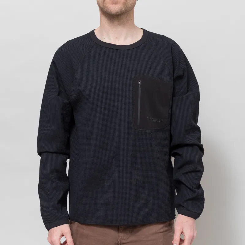Purple Mountain Observatory Waffle Long Sleeve Black