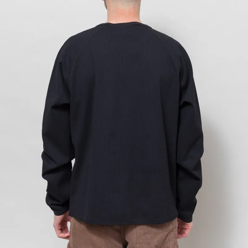 Purple Mountain Observatory Waffle Long Sleeve Black-3