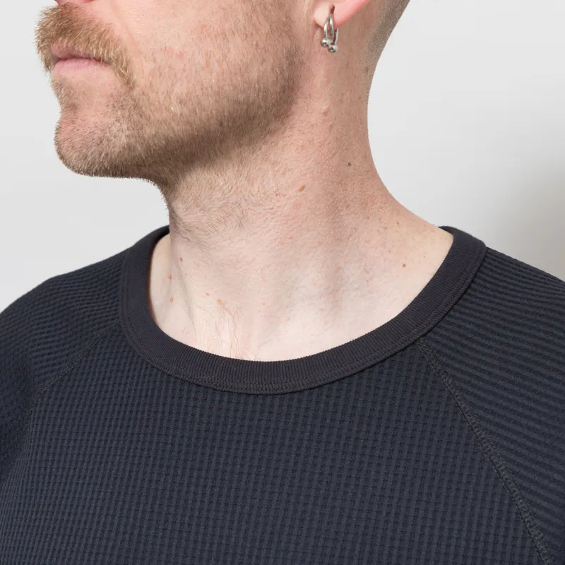 Purple Mountain Observatory Waffle Long Sleeve Black-5