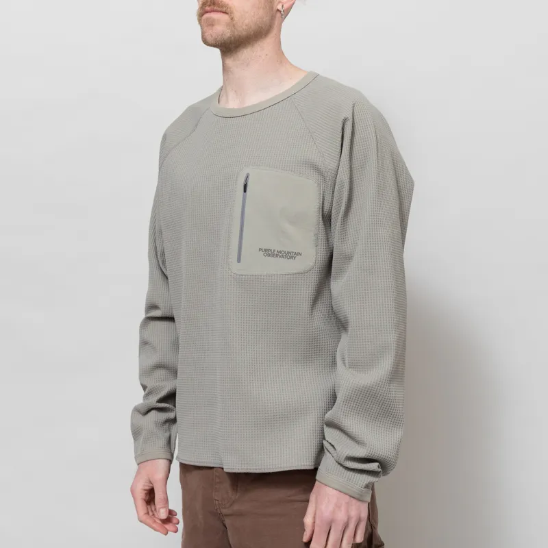 Purple Mountain Observatory Waffle Long Sleeve Concrete-1